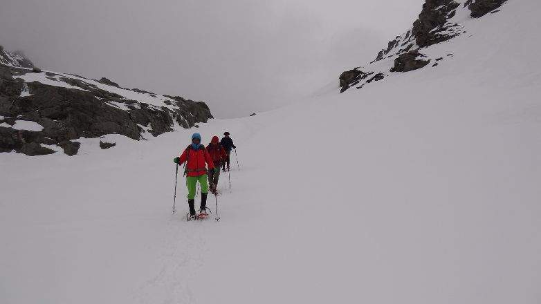 descente du col en raquette